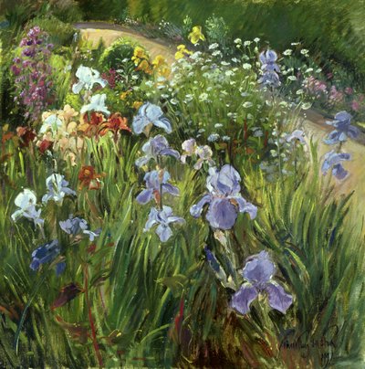 Irises and Oxeye Daisies, 1997 by Timothy Easton